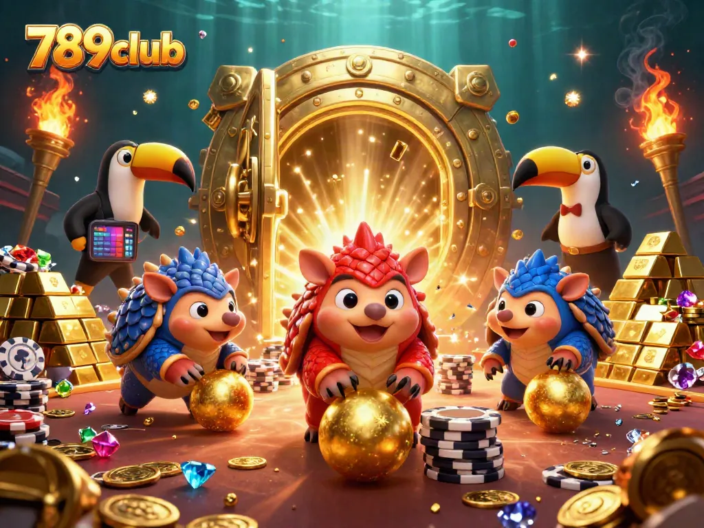 Engage in thrilling gameplay at 789club with vibrant pangolins rolling into golden treasures!