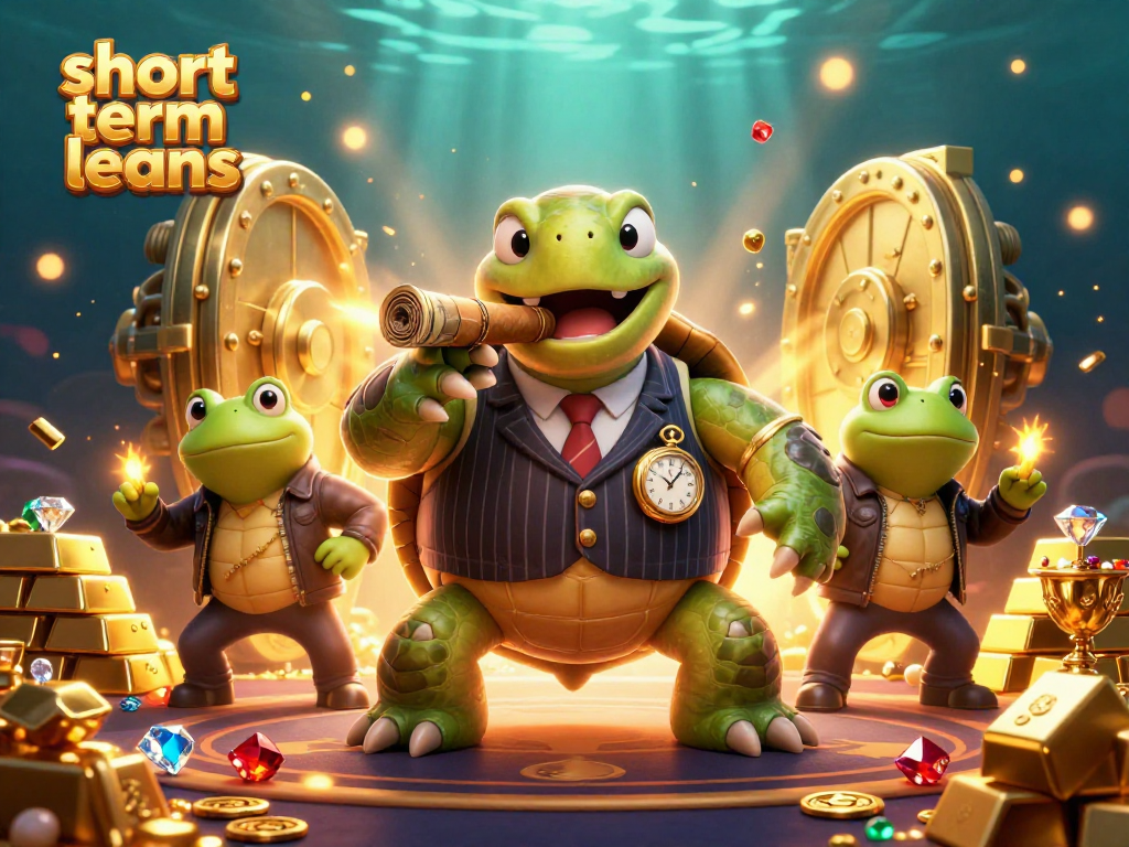 Experience exciting short term loans options in this vibrant casino-themed illustration.