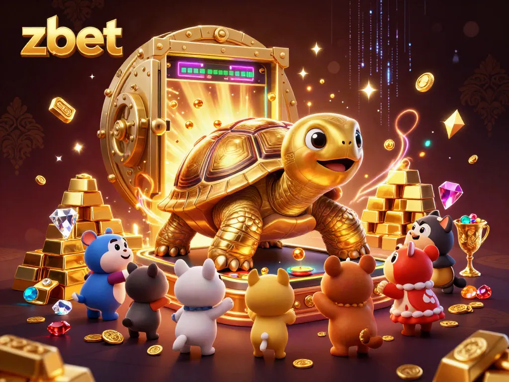 Experience thrilling gaming action with zbet's golden tortoise pinball in a treasure-filled casino.