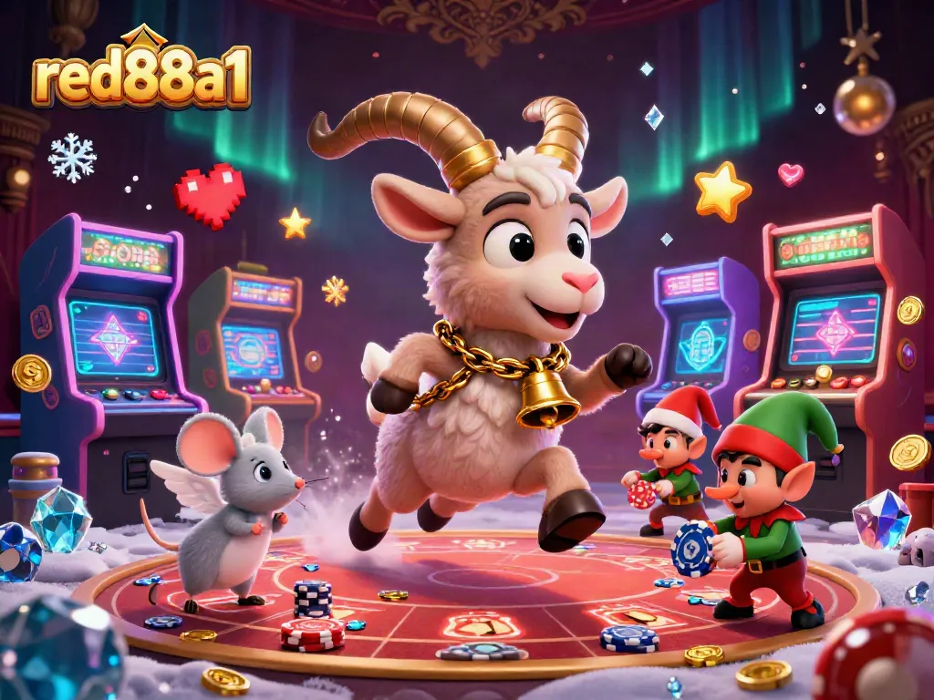Experience the excitement of red88a1's casino with Krampus, mouse, and gremlins stealing chips.