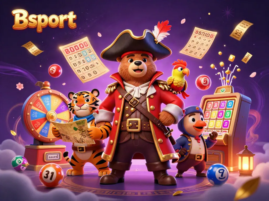 Experience immersive Bsport online gaming with exciting lottery and prize elements in a vibrant scene.