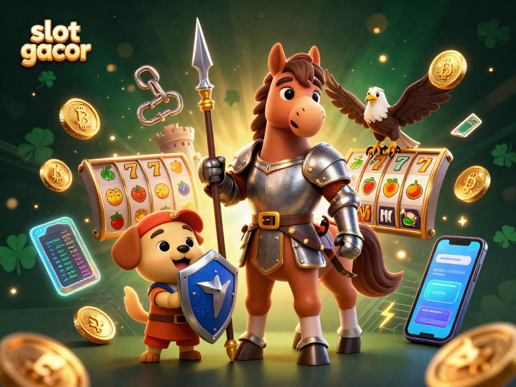 Spin the reels with slot gacor, showcasing vibrant symbols and immersive characters.