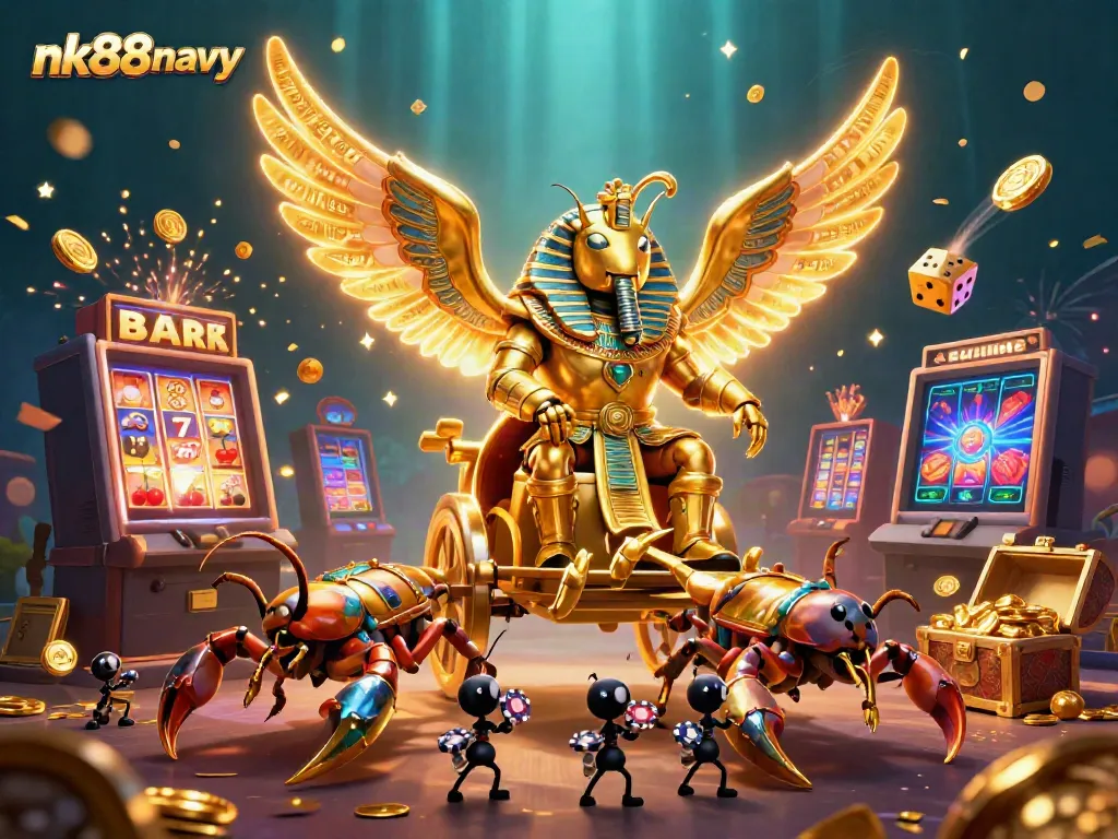 Experience thrilling wins at NK88navy with captivating casino action represented by a dynamic scene.
