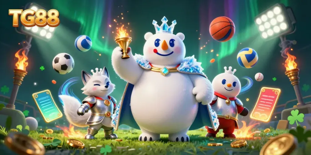 Engage with TG88's dynamic sports betting features in a vibrant 3D casino atmosphere.