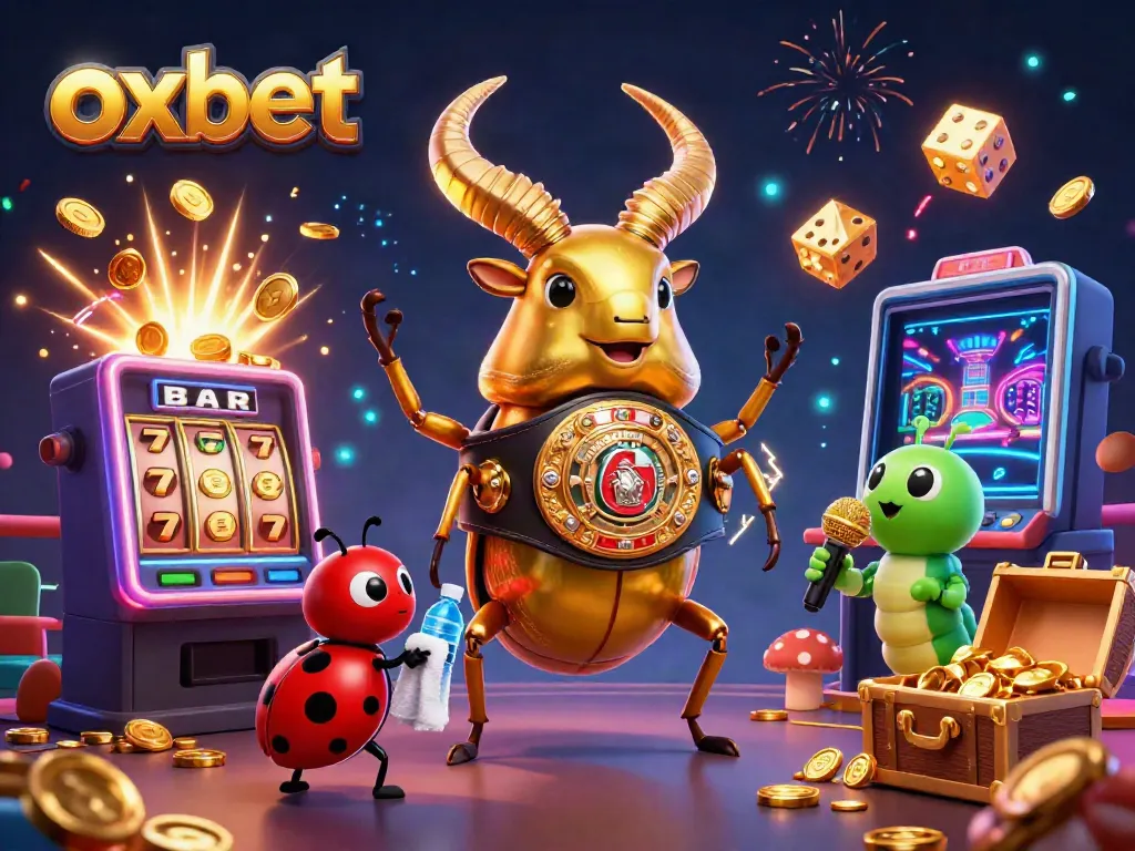 Experience thrilling casino action with oxbet in this vibrant illustration featuring casino elements and characters.