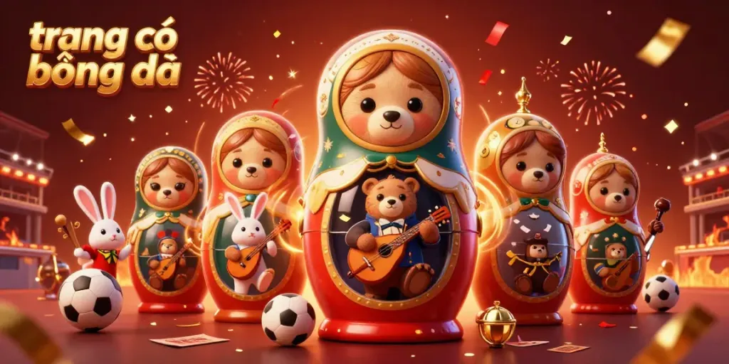 Engage in the excitement of trang cá cược bóng đá with cartoon bears and vibrant sports elements.
