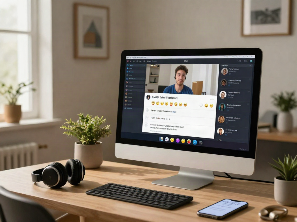 User enjoying nsfw chat in a stylish home office setting showcasing virtual interactions.