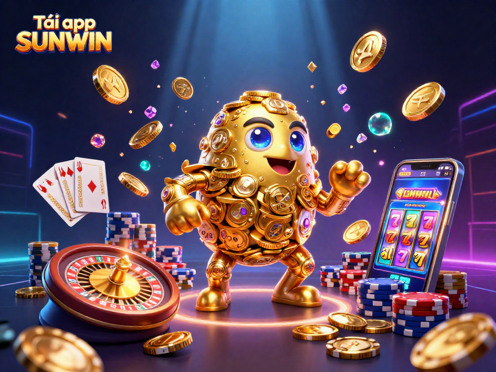 Tải app SUNWIN to enjoy a vibrant 3D casino scene filled with exciting games and treasures.