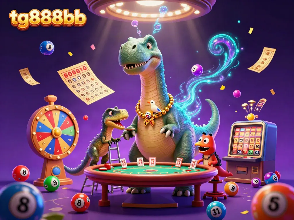 Experience thrilling wins at tg888bb with animated fun in a colorful casino scene.