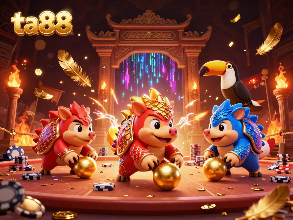 Experience thrilling casino action with the ta88 pangolins competing in a vibrant game scene.