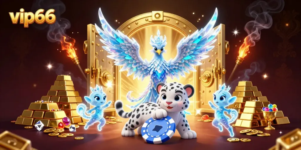 Experience thrilling wins at vip66 with vibrant casino elements and dynamic 3D characters.
