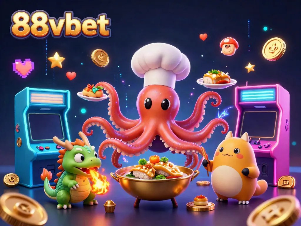 Experience thrilling gameplay with 88vbet's engaging characters in a vibrant 3D casino scene.