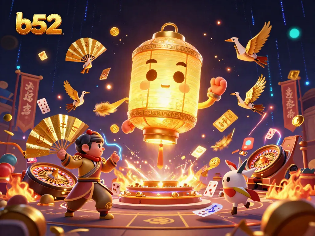 Engage in thrilling gameplay with B52 casino featuring lantern spirits and golden warrior companions.