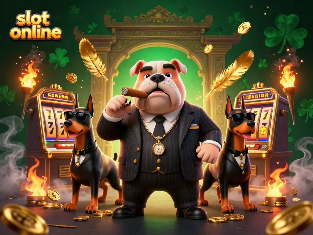 Experience thrilling slot online adventures with a mafia bulldog boss and bodyguard Dobermans.