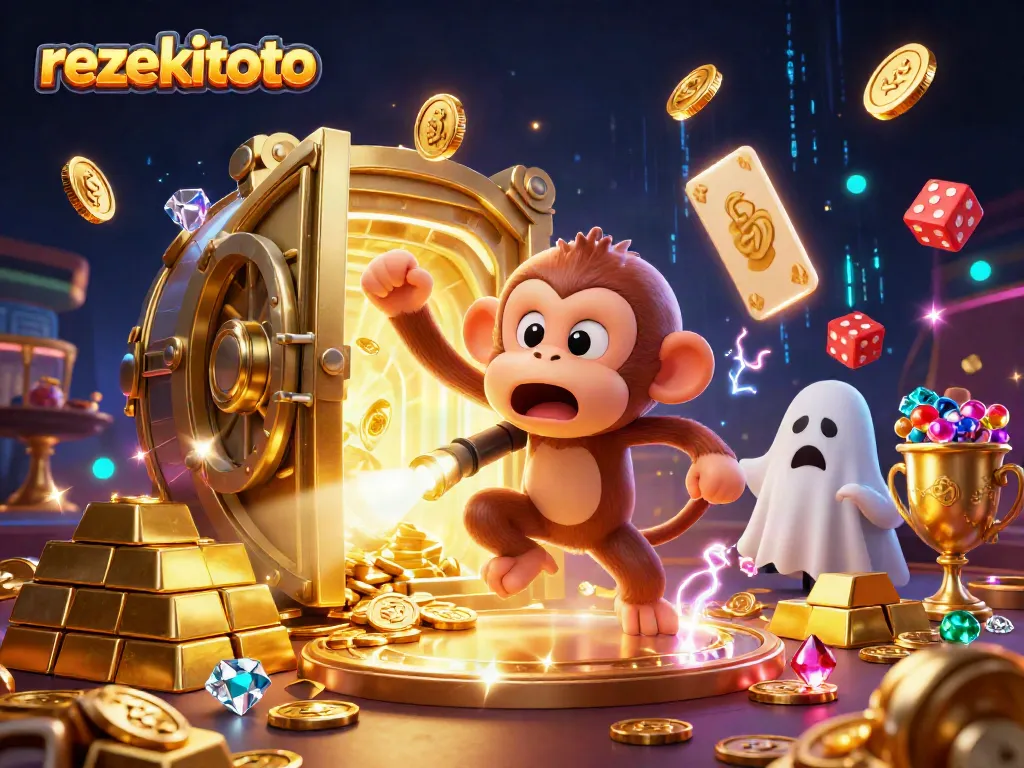 Experience thrilling gameplay at rezekitoto with vibrant casino actions amidst gold treasures.